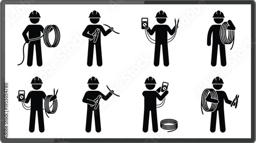 Electrician Icon Set with Tools and Materials 27dfd94a7d wide