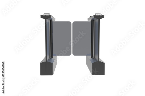 automatic gate front view without shadow 3d render