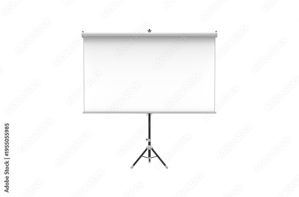 Obraz premium Presentation screen on tripod stand