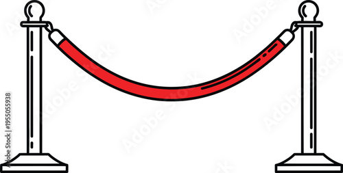 Met gala new york red carpet rope barrier illustration