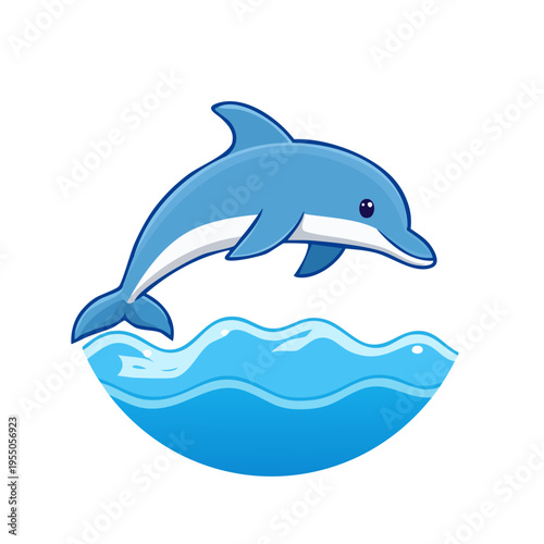 A playful dolphin leaping from the water, displaying a vibrant and joyful scene