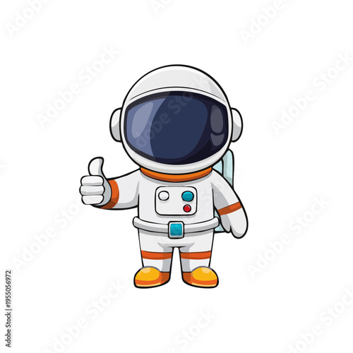 Astronaut giving a thumbs-up in space suit, showing approval and positivity.