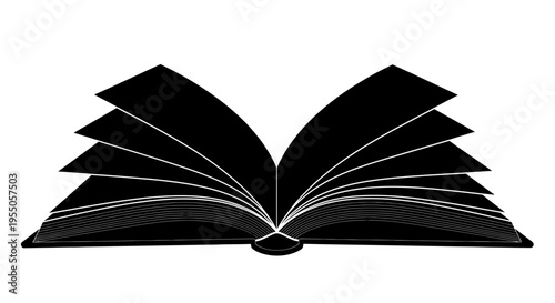 Open Book Silhouette Icon