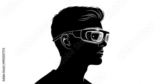 Silhouette of a Person Wearing Virtual Reality Headset