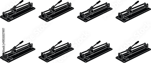 Tile Cutter Machine Illustrations heavy grid