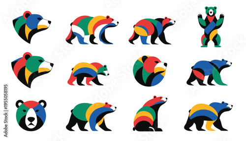 Colorful cartoon soccer players playing with a ball in a fun and playful vector style