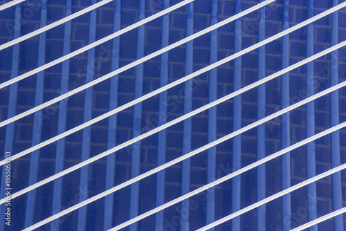 Abstract blue architectural pattern with diagonal lines background