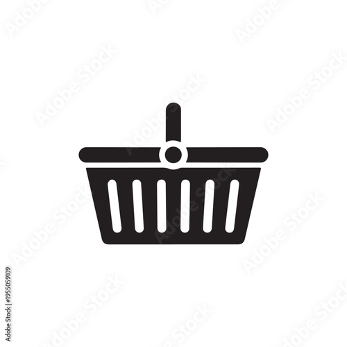 Shopping Basket Icon – Retail Cart Symbol for Online Shopping, E-commerce Store, Purchase and Market Concept.