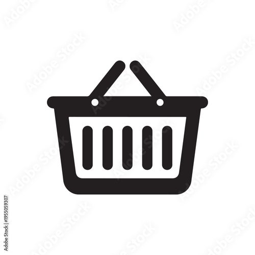 Shopping Basket Icon – Retail Cart Symbol for Online Shopping, E-commerce Store, Purchase and Market Concept.
