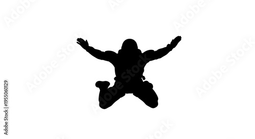 Silhouette of a Skydiver in Freefall