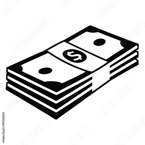 A stacked bundle of currency showcases wealth with an iconic dollar symbol outlined clearly
