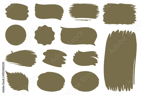 Brush Stroke Shapes Collection Paint Splatters Text Boxes Graphic Elements