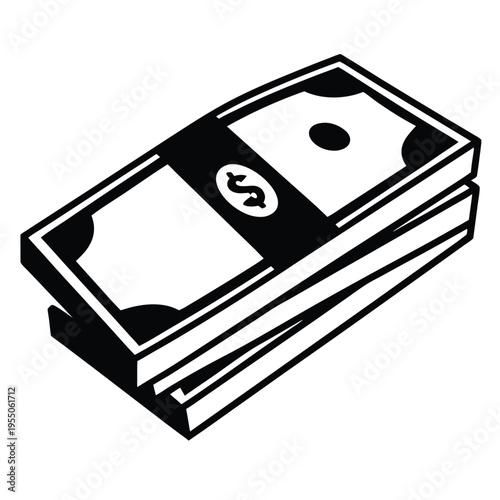 Stack of money in monochrome shows abundance and financial concept from the image