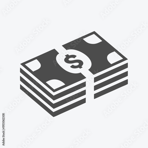 Stack of Money Featuring Dollar Symbol Represents Financial Resources and Economic Wealth