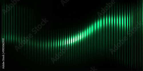 Abstract green and colorful background with lines featuring a bright rainbow spectrum wave and digital sound equalizer pattern for a high energy music technology wallpaper illustration