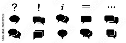 Comment icon speech bubble symbol. Speech bubble collection . Cloud speech bubbles collection. Black speech bubble . Vector illustration