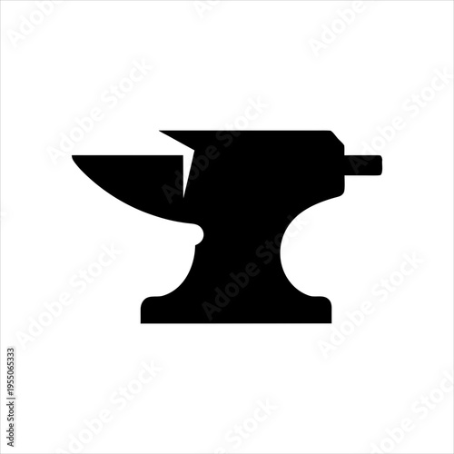 Blacksmith Anvil Tool Vector Flat Silhouette Icon