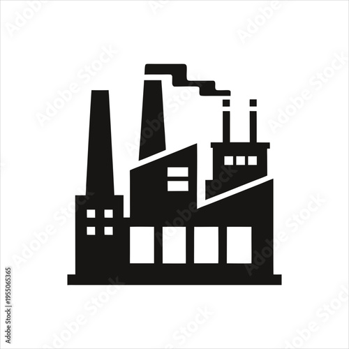 Factory Industry Building Vector Flat Minimal Icon Design