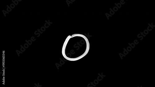 Hand drawn white solid circle