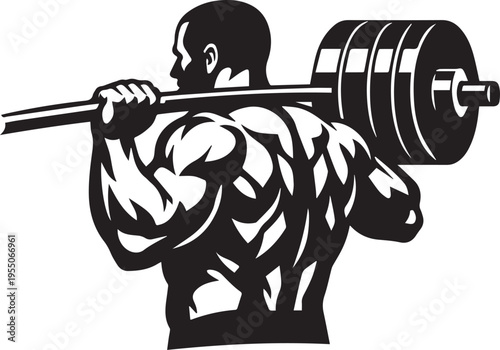 MUSCULAR MAN LIFTING BARBELL (SIDE ANGLE) SVG | Fitness Cut File for Cricut & Silhouette
