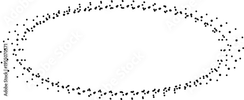 Elongated oval border formed by dotted paths creating stretched ring contour