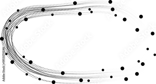 Circular dotted scribble forming ring contour with variation in point distribution