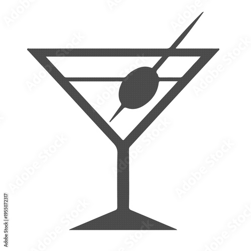 Martini Glass Icon Cocktail Beverage Alcohol Drink Party and Bar Symbol