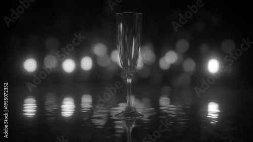 Elegant champagne glass with bokeh background for celebration imagery