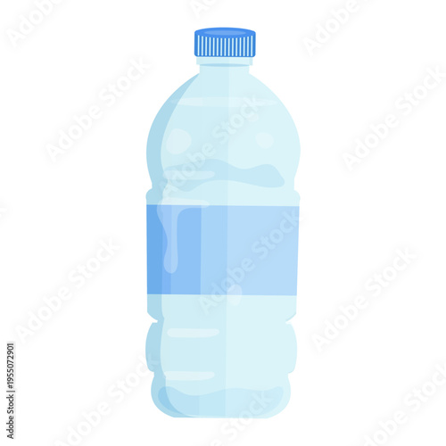 Isolated plastic water bottle on white background. Vector illustration
