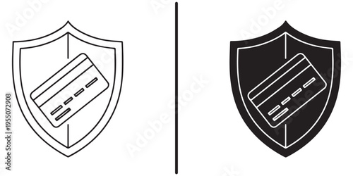 A secure credit card is protected by a shield icon on a white background