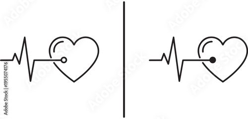 A medical illustration of a heart with an electrocardiogram line