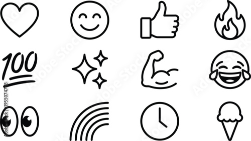 A collection of 33 unique hand-drawn hearts and love symbols in various styles and designs for valentine's day or romantic themes