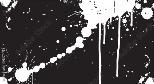 White paint splatters on dark background texture