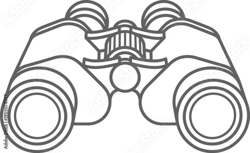 A detailed vector illustration of a pair of binoculars with a sleek design
