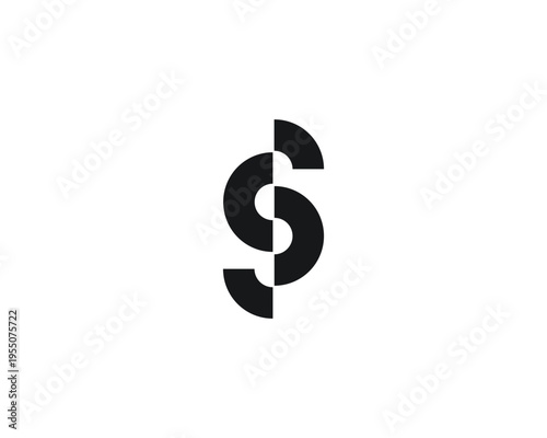 Bild auf Leinwand Modern geometric cut letter S or double S logo