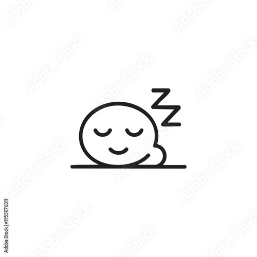 Peaceful Sleep Line Icon - Rest and Relaxation Symbol