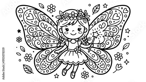 Colorful illustration of a fairy girl.