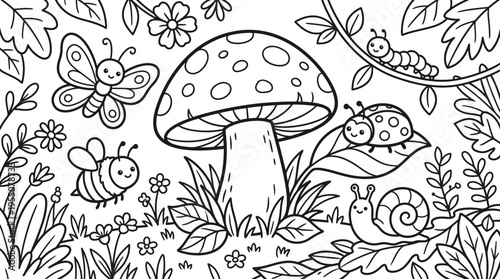 Colorful illustration of a mushroom.