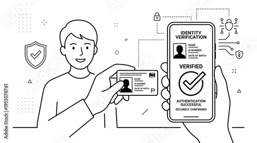 Digital identity verification process with secure online authentication using an ID card and smartphone technology