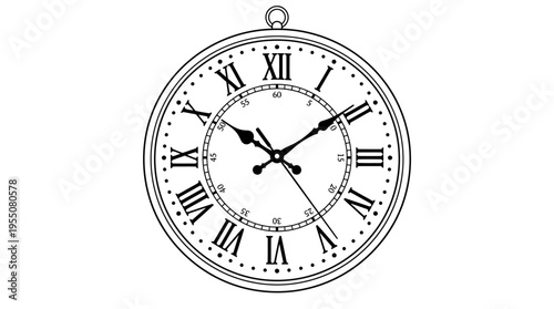 A clock with roman numerals.