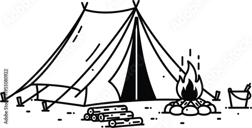 Victory in europe day camping scene celebrating ve day freedom outdoors