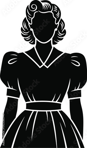 Victory in europe day illustration of a woman in celebratory attire