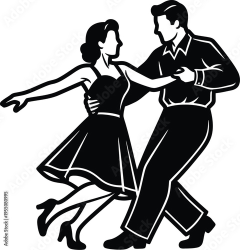 Victory in europe day vintage dance illustration ve day celebrations