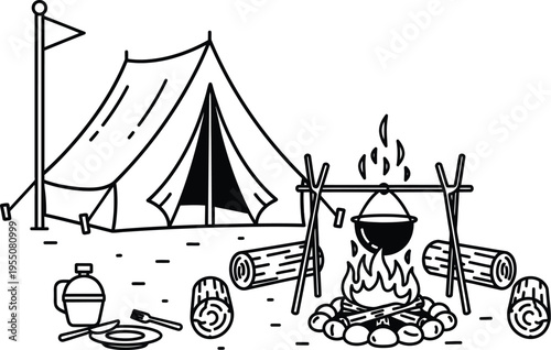 Victory in europe day camping scene celebrating ve day outdoors