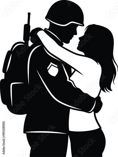 Ve day celebrations soldier kissing girl in joyful victory embrace