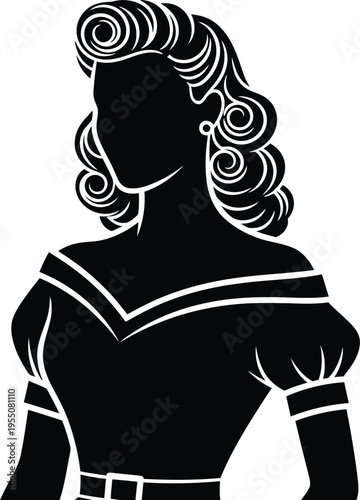 Victory in europe day illustration of a woman in celebratory attire