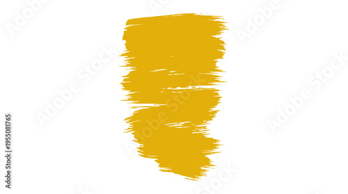 Abstract yellow brush stroke on a white background creating a vibrant artistic element