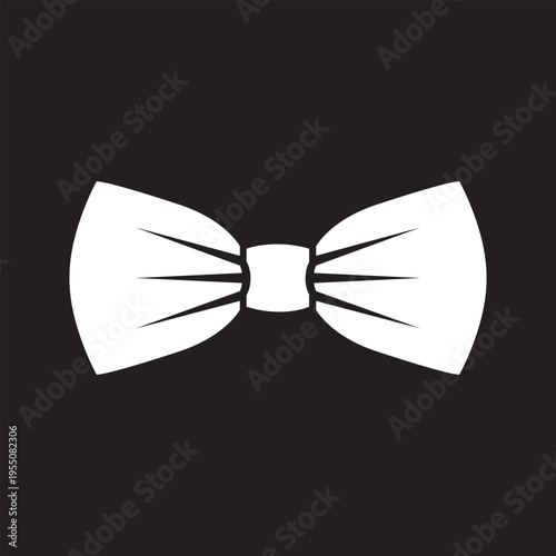 Tie bow icon in flat style. Bowtie vector illustration on black background drawing by illustration