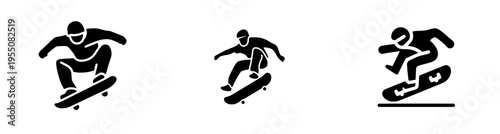 Silhouette of a Skateboarder in Motion