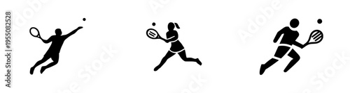 Elegant Silhouette of a Tennis Player, Ready for Action